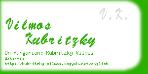 vilmos kubritzky business card